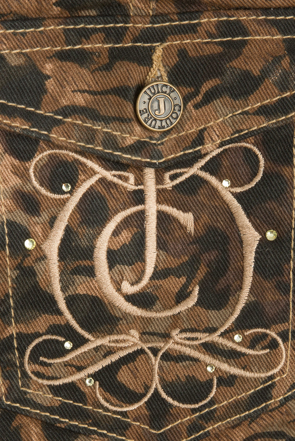 ANIMAL DENIM LACE UP SHORTS