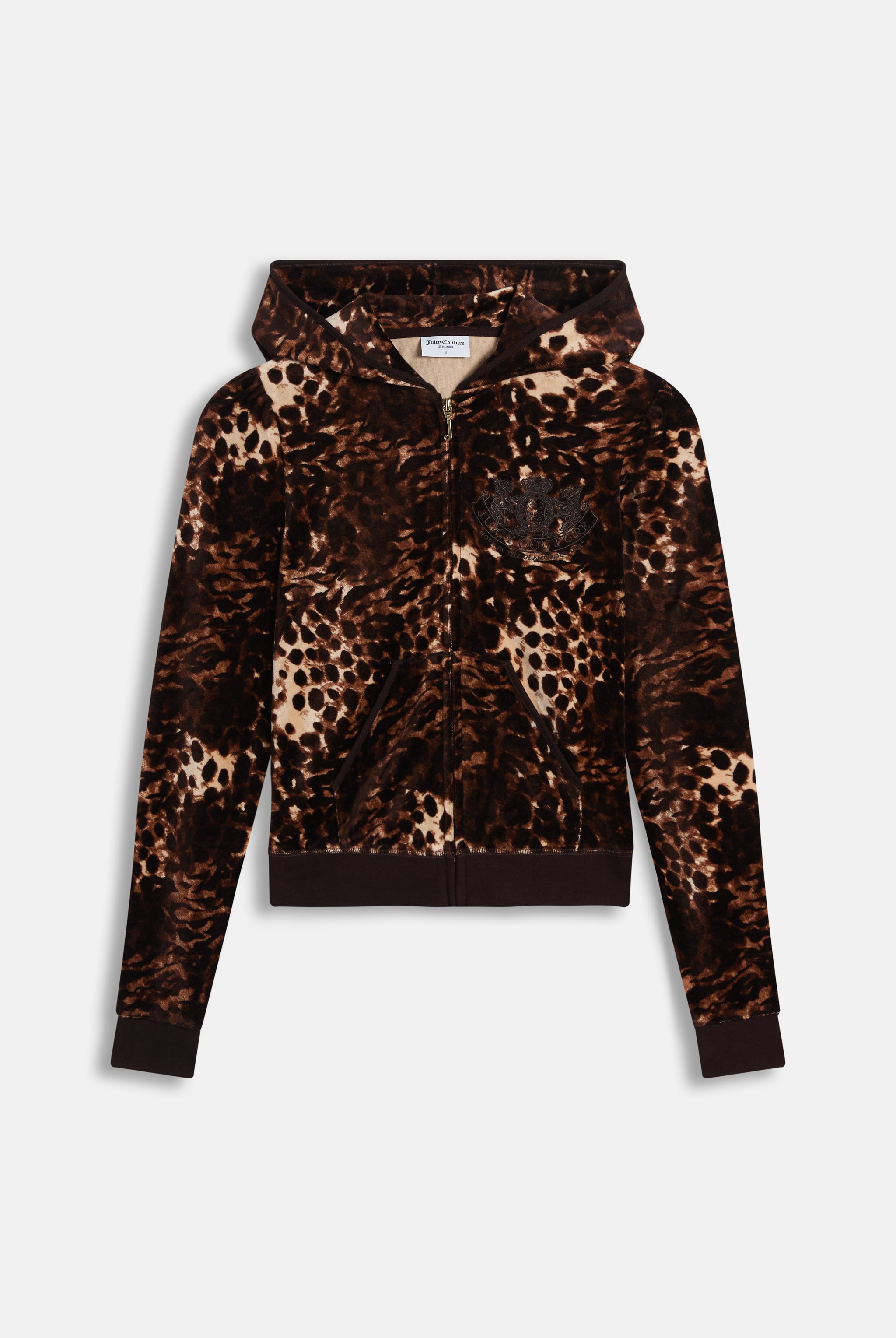 Java Leopard Print Puff Sleeve Bamboo Velour HoodieJava Leopard