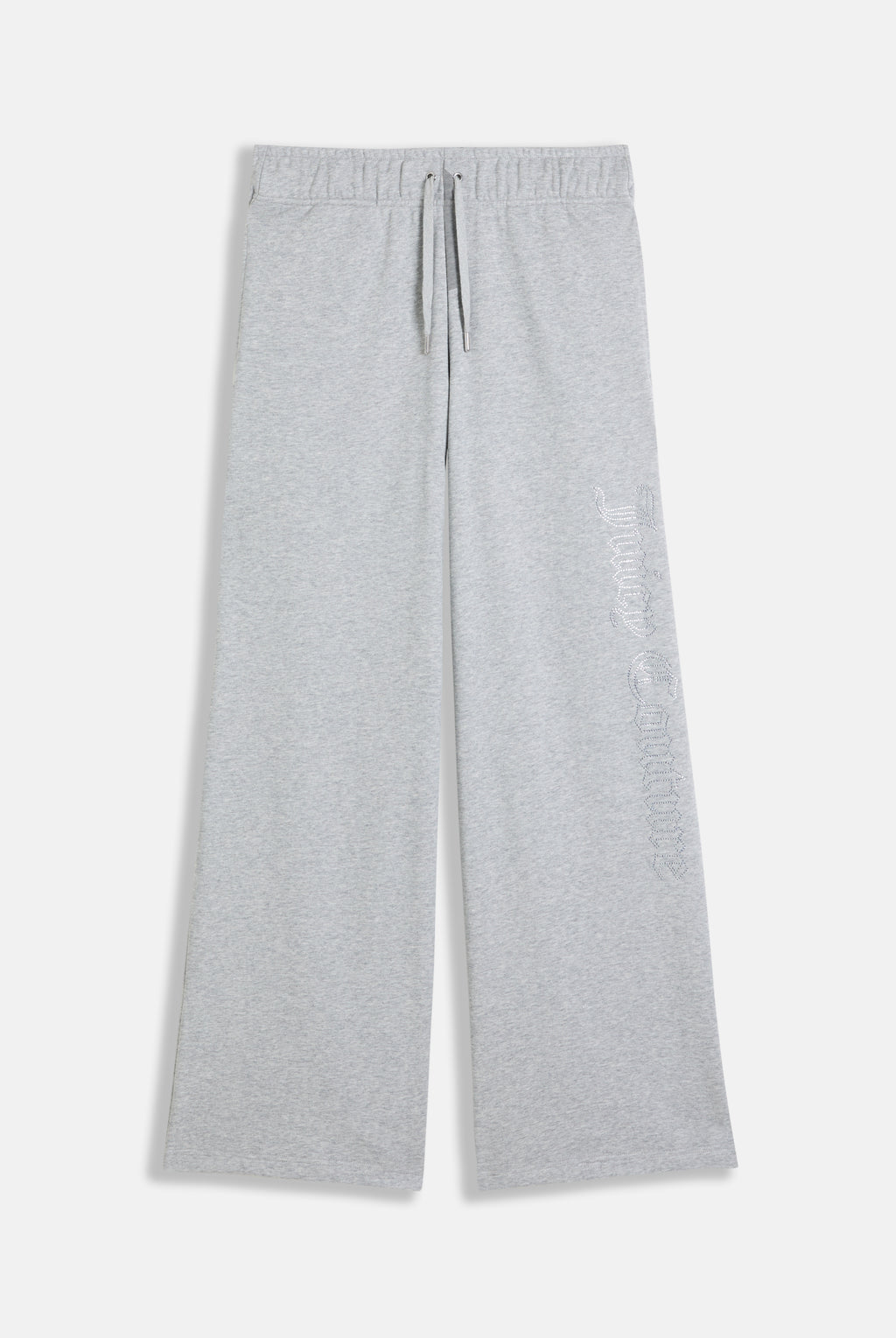 SILVER MARL DIAMANTE FLEECE WIDE LEG TRACKPANT