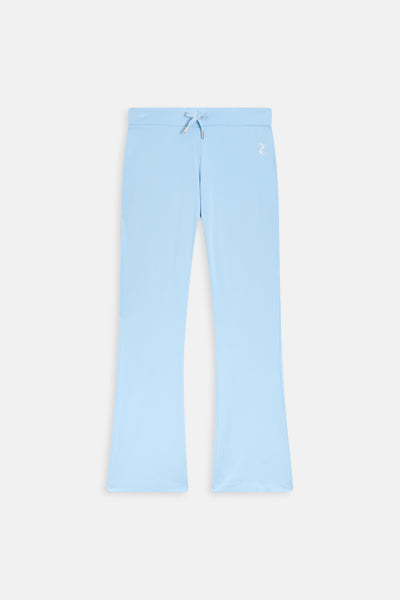 POWDER BLUE LOW RISE LUXURY JERSEY DIAMANTÉ TRACK PANT