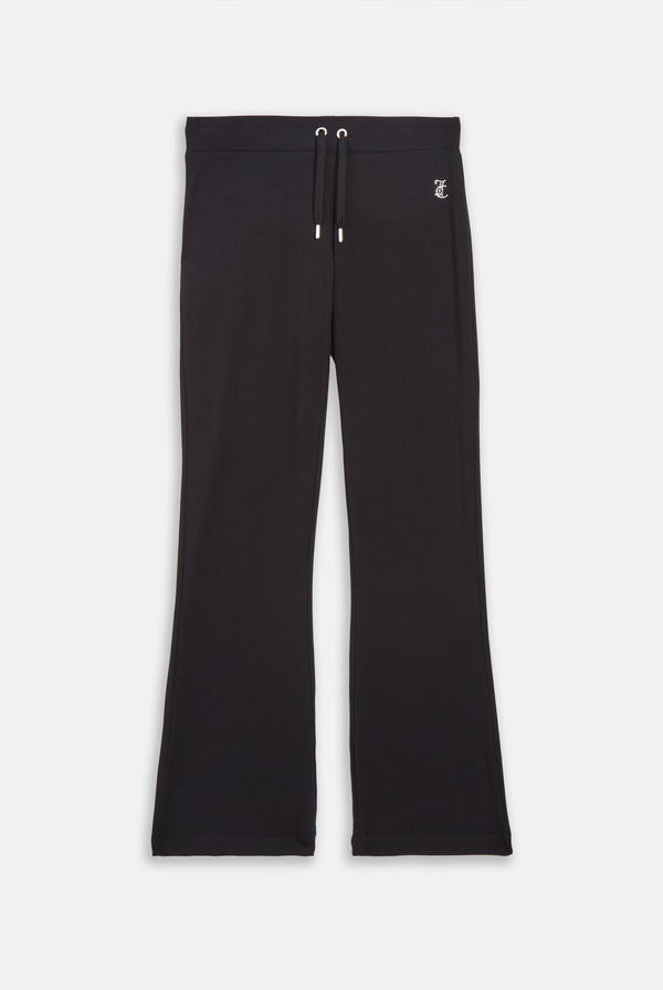 BLACK LOW RISE LUXURY JERSEY DIAMANTÉ TRACK PANT