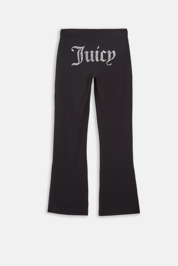 BLACK LOW RISE LUXURY JERSEY DIAMANTÉ TRACK PANT