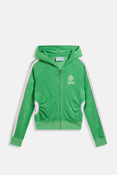 PEPPERMINT APPLIQUE TERRY SHRUNKEN HOODIE