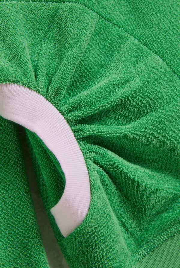 PEPPERMINT APPLIQUE TERRY SHRUNKEN HOODIE