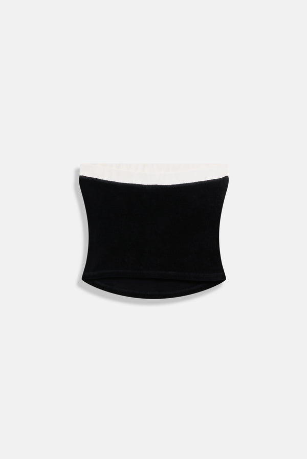 BLACK CONTRAST TERRY BANDEAU