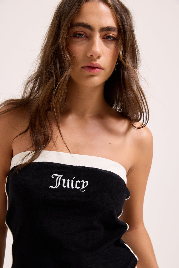 BLACK CONTRAST TERRY BANDEAU