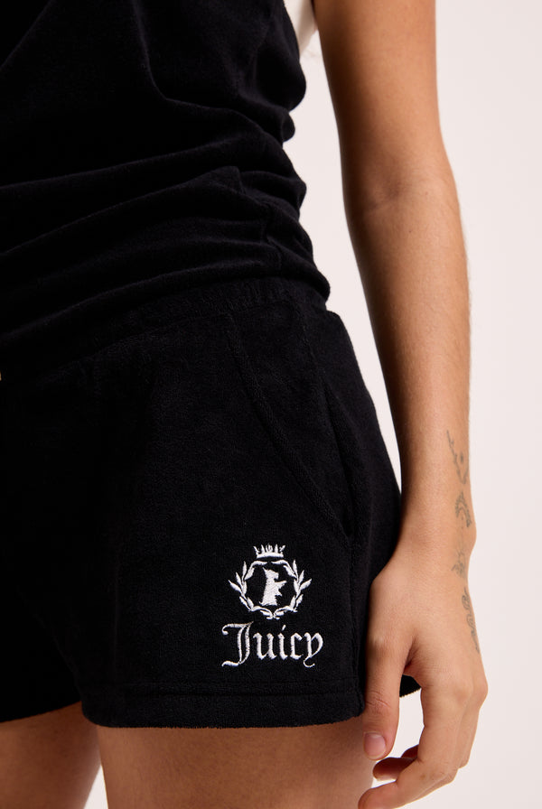 BLACK APPLIQUE TERRY TOWELLING ROMPER