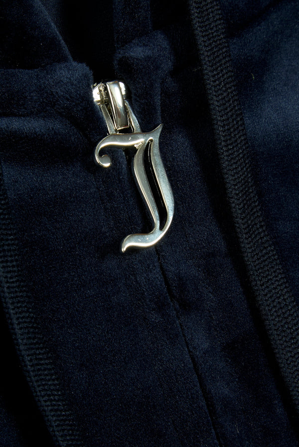 'AQUARIUS' NIGHT SKY DIAMANTÉ VELOUR ZIP-THROUGH HOODIE