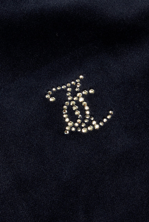 'AQUARIUS' NIGHT SKY DIAMANTÉ VELOUR ZIP-THROUGH HOODIE