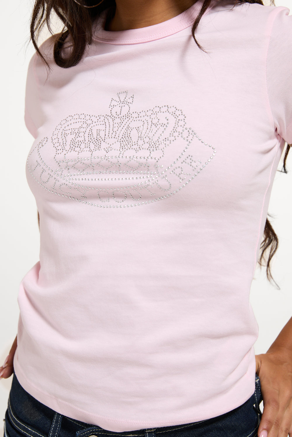 Cherry Blossom Studded Crown Crest T-Shirt