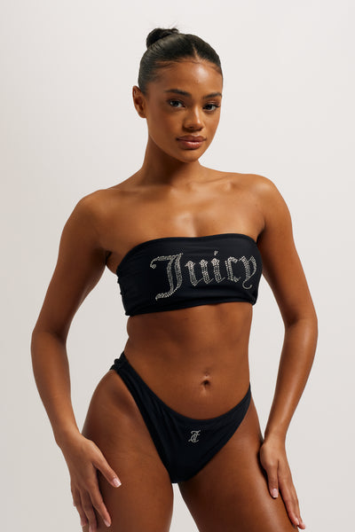 JUICY COUTURE M swimsuit bikini denim $150 push-up with juicy charms b –  Jenifers Designer Closet