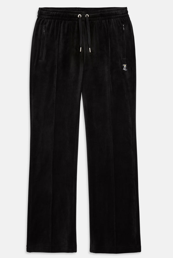 ARIES' BLACK VELOUR DIAMANTÉ TRACKSUIT BOTTOM