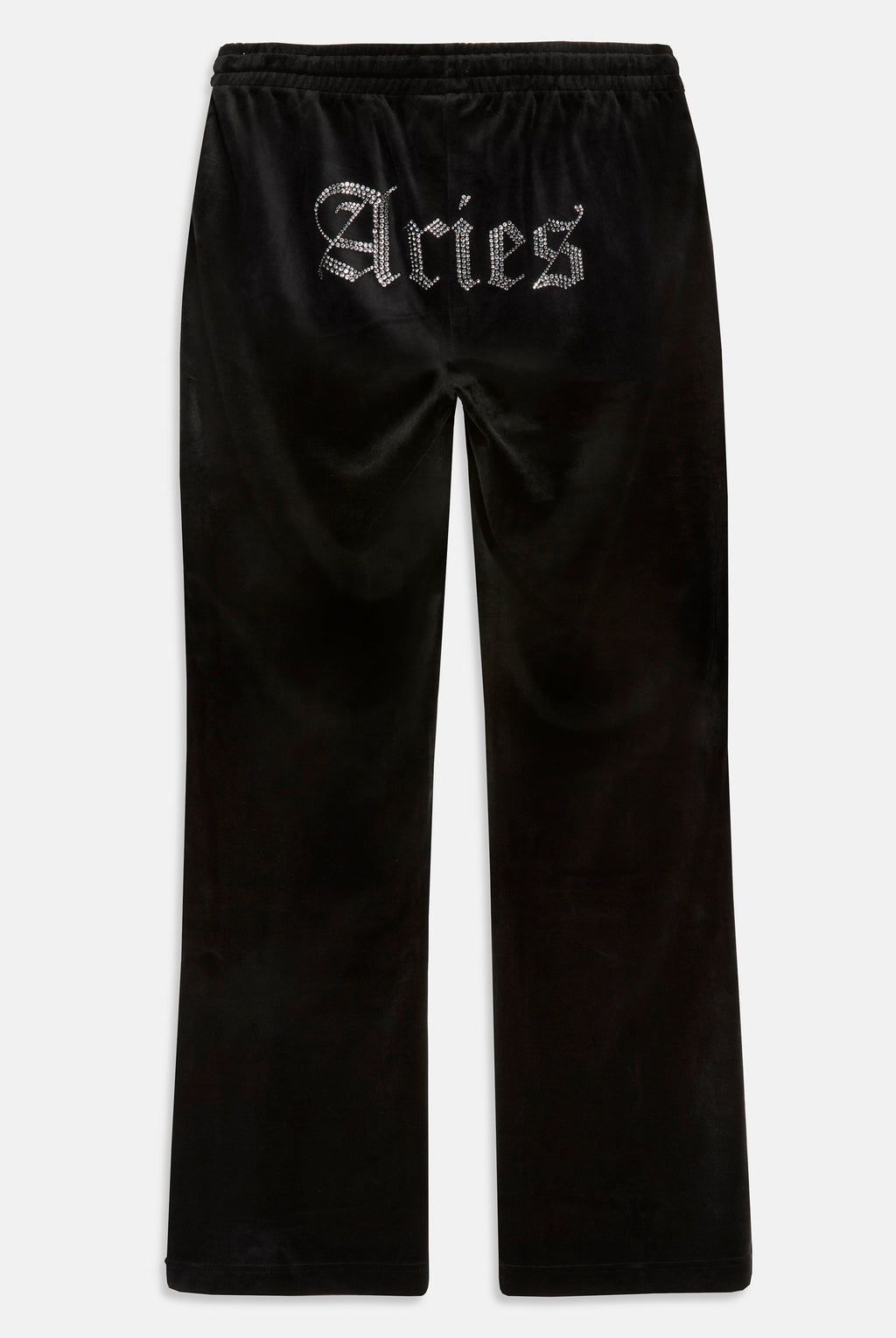 ARIES' BLACK VELOUR DIAMANTÉ TRACKSUIT BOTTOM