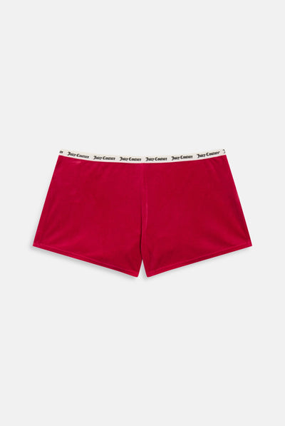 RASPBERRY SORBET RIBBED VELOUR SHORT