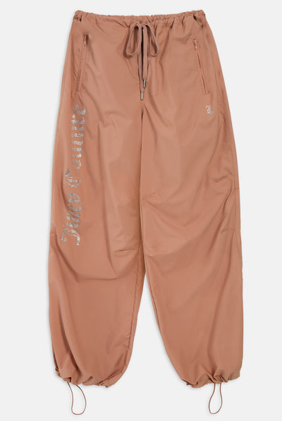 CAFÉ AU LAIT DIAMANTÉ PARACHUTE PANTS