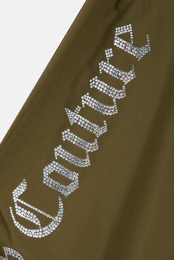 DARK OLIVE DIAMANTÉ PARACHUTE PANTS