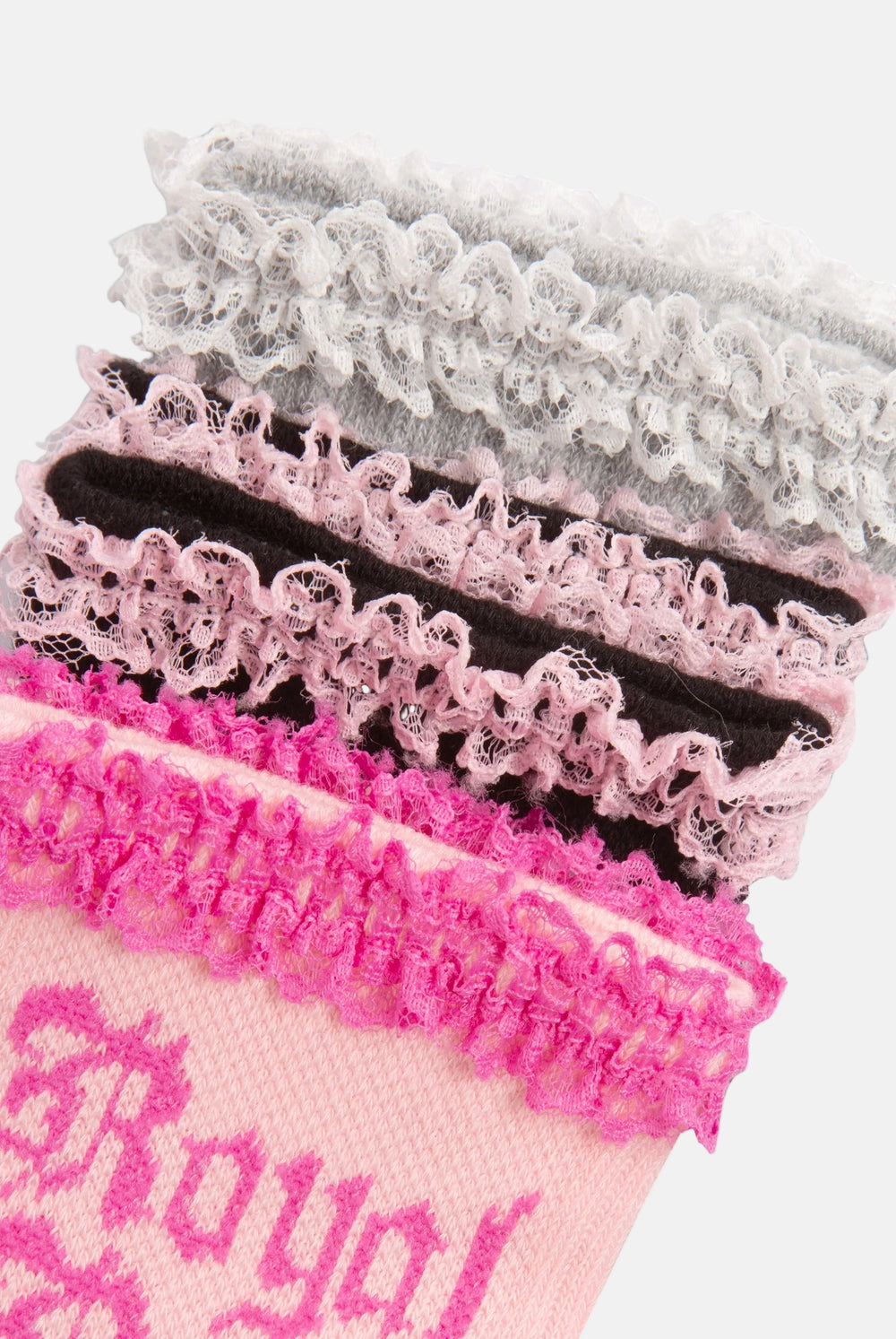 3 Pack Lace Slogan Socks