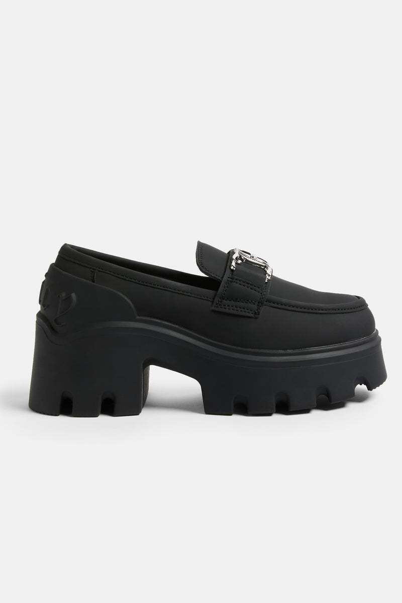 BLACK LEATHER TRACK LOAFER – Juicy Couture UK