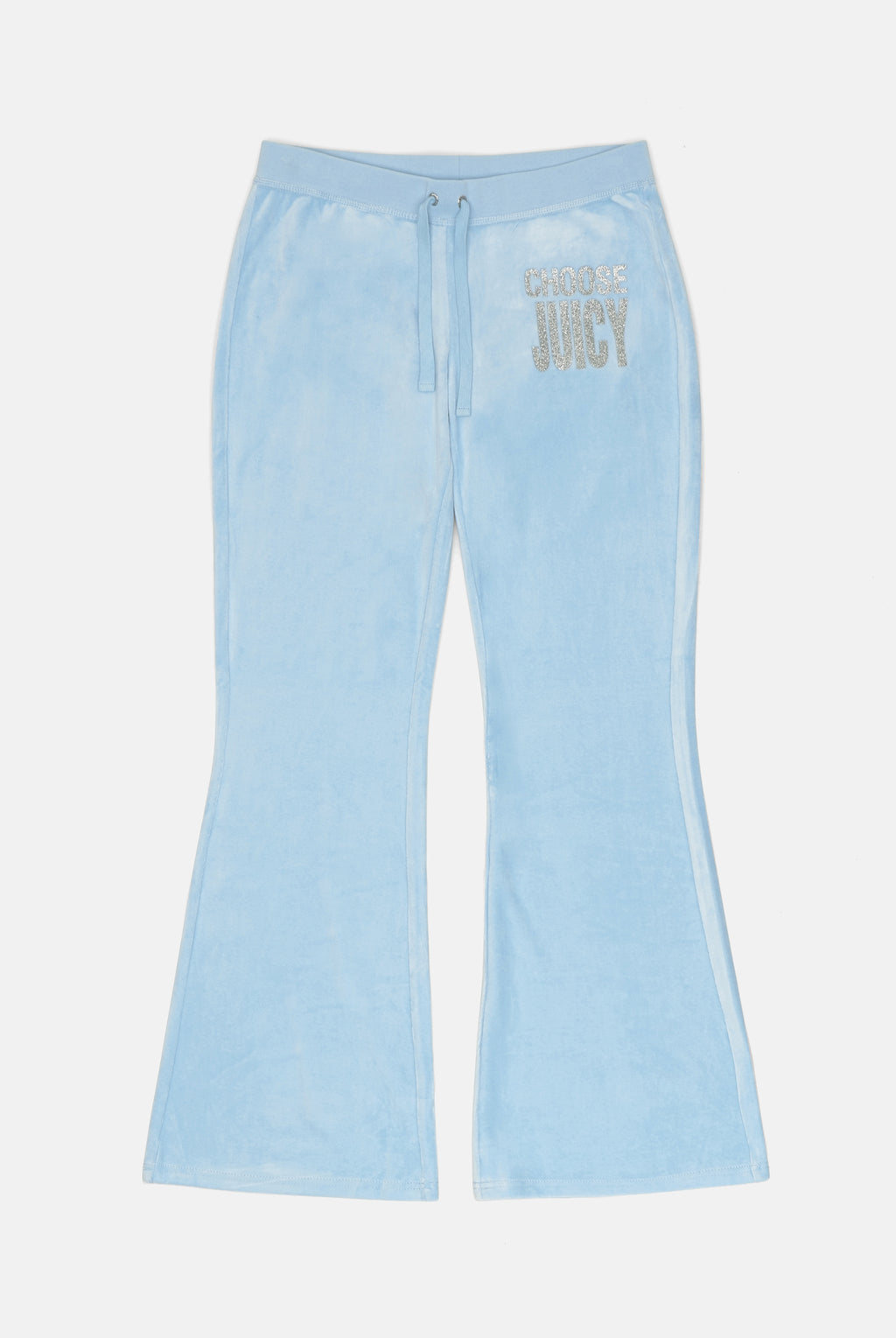 POWDER BLUE CHOOSE JUICY ULTRA LOW RISE BAMBOO VELOUR HERITAGE BOTTOMS