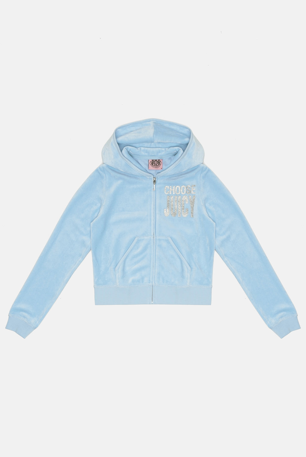 POWDER BLUE CHOOSE JUICY BAMBOO VELOUR HERITAGE HOODIE