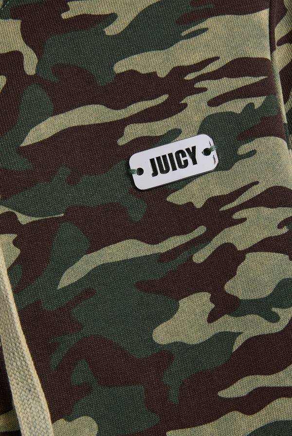 CAMO PRINT WASHED COTTON HOODIE