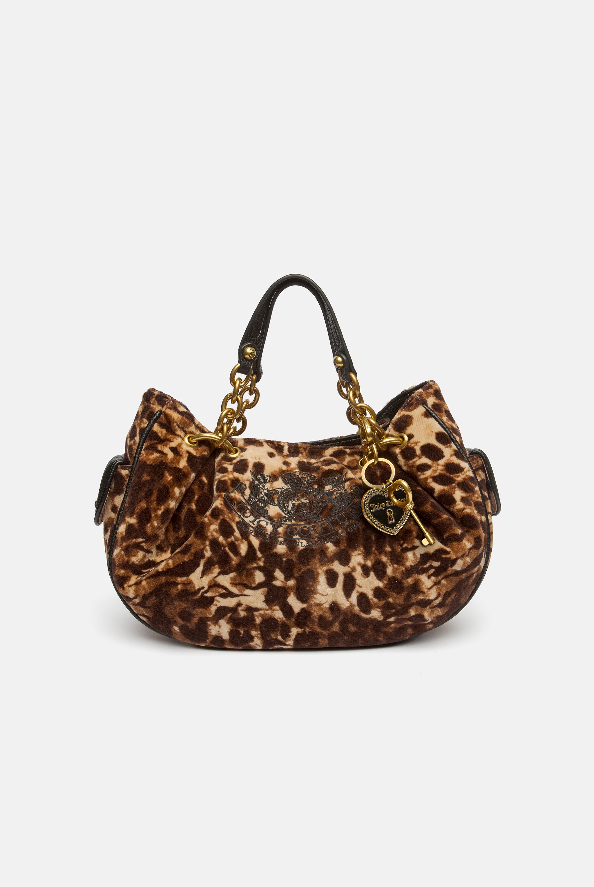 JAVA LEOPARD PRINT CHAIN HANDLE VELOUR BAG – Juicy Couture UK