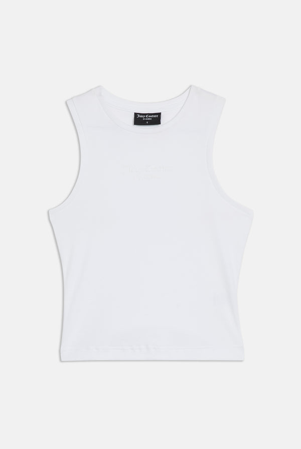 WHITE RIB JERSEY VEST