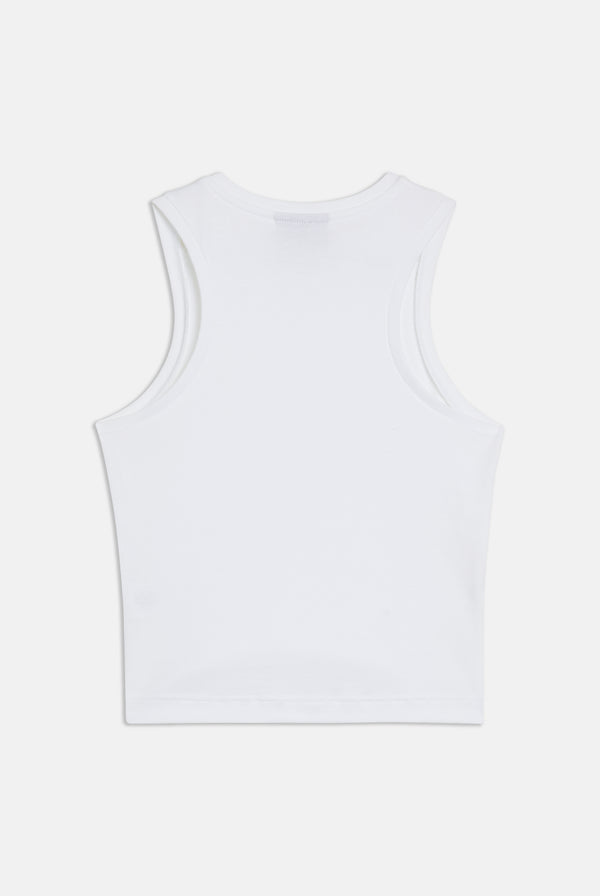 WHITE RIB JERSEY VEST