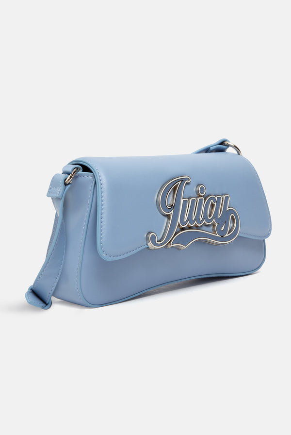 POWDER BLUE PU SHOULDER BAG