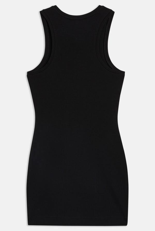 BLACK RIB JERSEY DRESS