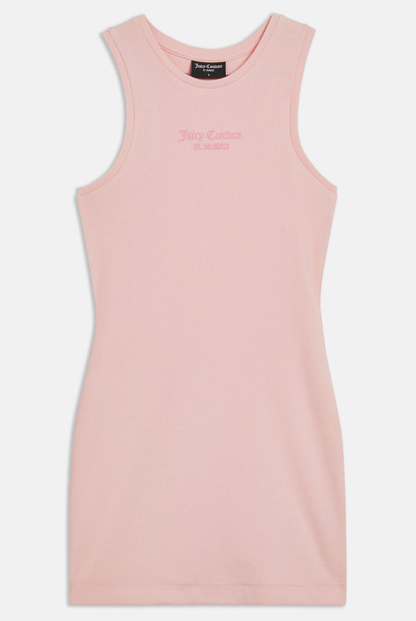 JUICY PINK RIB JERSEY DRESS