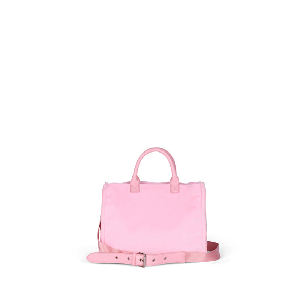 JUICY PINK MEDIUM DIAMANTE VELOUR TOTE HANDBAG