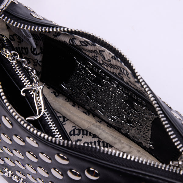 ALL OVER STUD BLACK PU HANDBAG