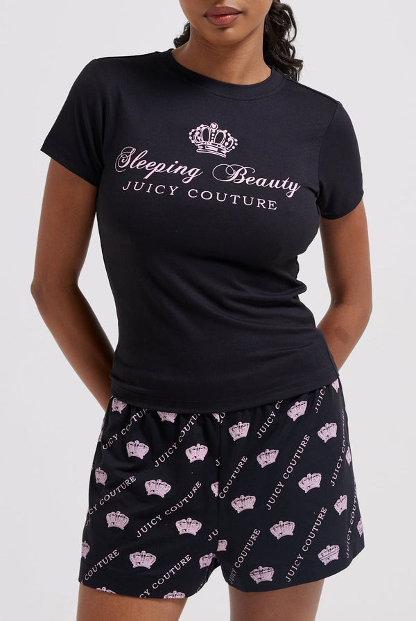 BLACK SLEEPING BEAUTY PYJAMA TEE