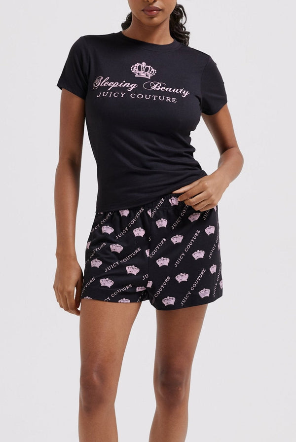 BLACK SLEEPING BEAUTY PYJAMA SET