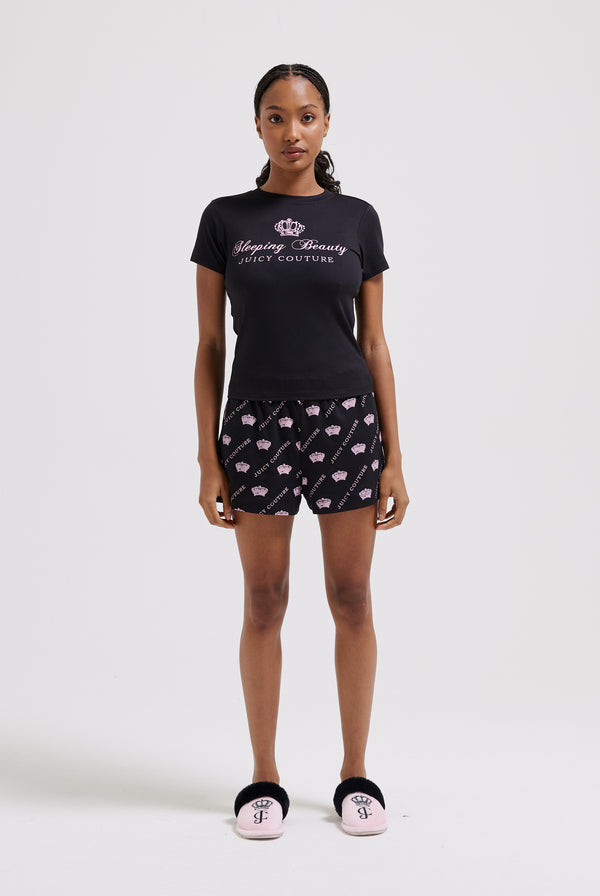 BLACK SLEEPING BEAUTY PYJAMA TEE