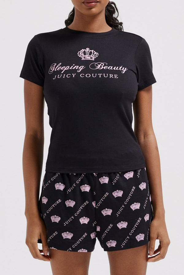 BLACK SLEEPING BEAUTY PYJAMA SET