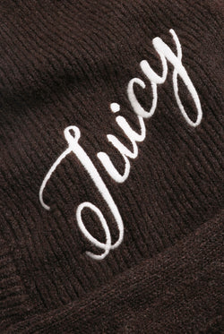 Displays the Java 'Juicy' branded Bonnet With Bow featuring the juicy branding 