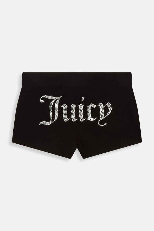 BLACK LUXURY JERSEY DIAMANTÉ BOOTY SHORT