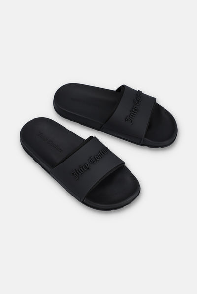 BLACK EMBOSSED SLIDERS