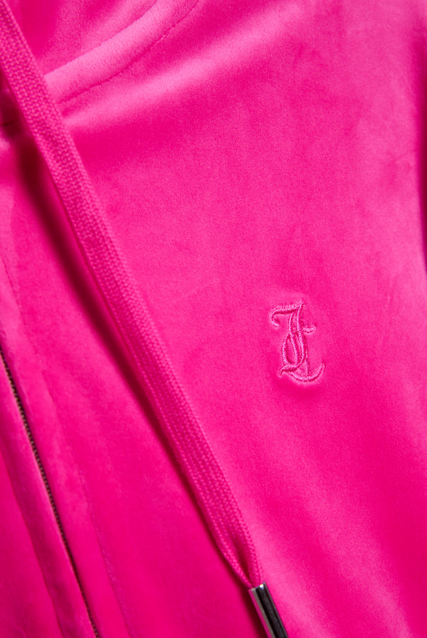 NOSTALGIA PINK CROP OVERSIZED CLASSIC VELOUR HOODIE