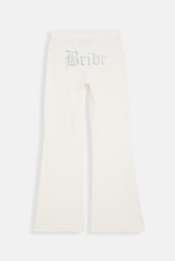 Displays the Bridal 'Juicy' branded classic velour low rise track pants 