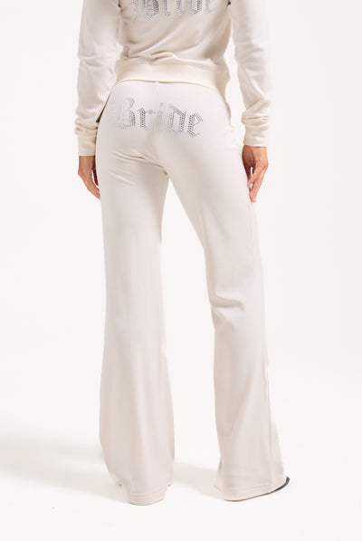 BRIDAL CLASSIC VELOUR  LOW RISE TRACK PANTS
