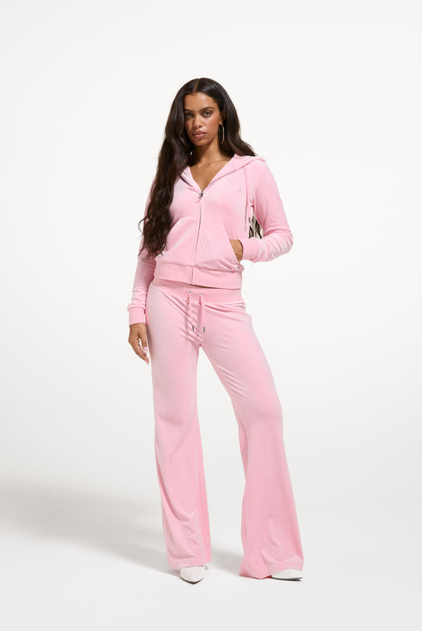 JUICY PINK BRIDESMAID CLASSIC VELOUR  LOW RISE TRACK PANTS