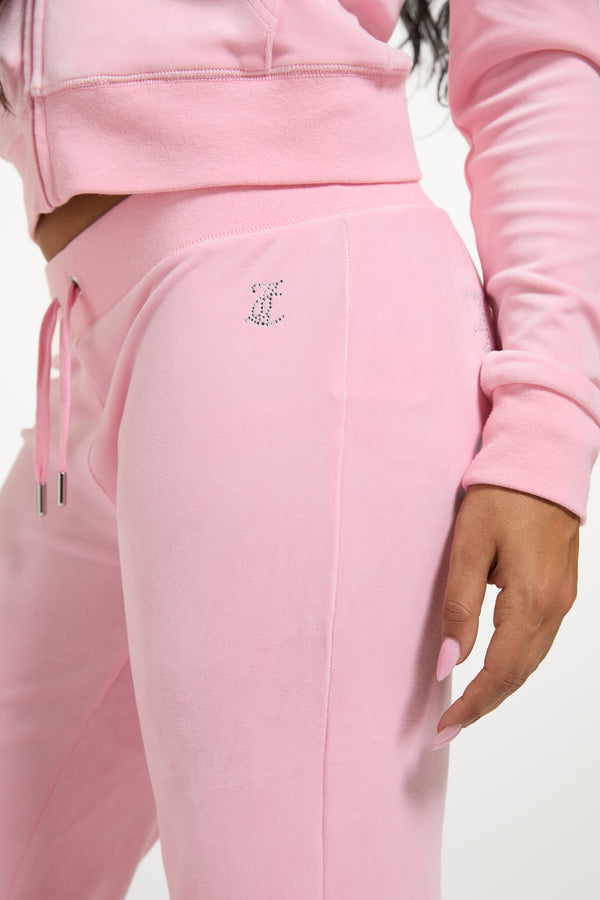 JUICY PINK BRIDESMAID CLASSIC VELOUR  LOW RISE TRACK PANTS
