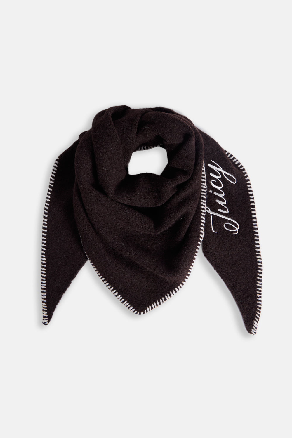 Displays the Java 'Juicy' branded Triangle Script Scarf