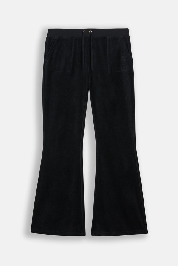 BLACK & GOLD ULTRA LOW RISE BAMBOO VELOUR HERITAGE POCKETED BOTTOMS