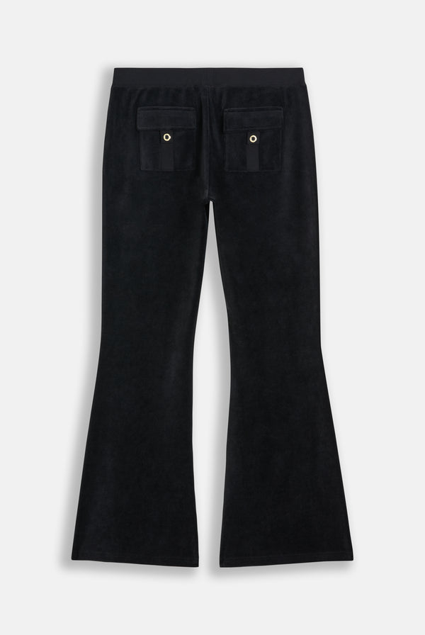 BLACK & GOLD ULTRA LOW RISE BAMBOO VELOUR HERITAGE POCKETED BOTTOMS