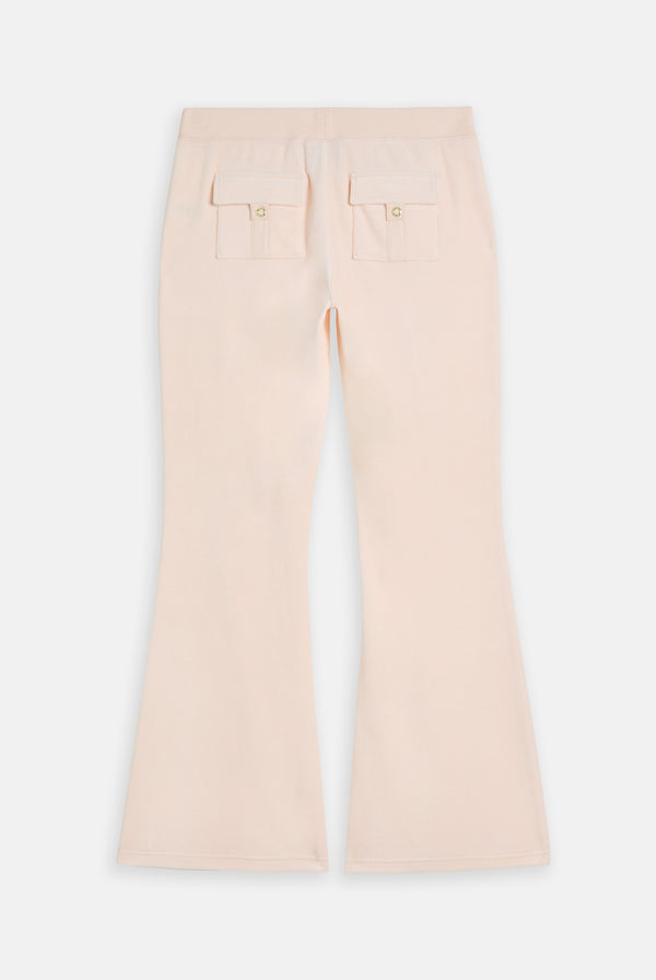 PINK CHAMPAGNE & GOLD ULTRA LOW RISE BAMBOO VELOUR HERITAGE POCKETED BOTTOMS