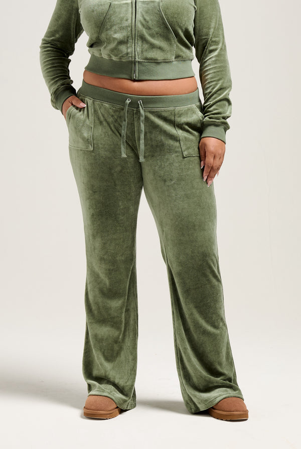 THYME ULTRA LOW RISE BAMBOO VELOUR HERITAGE POCKETED BOTTOMS